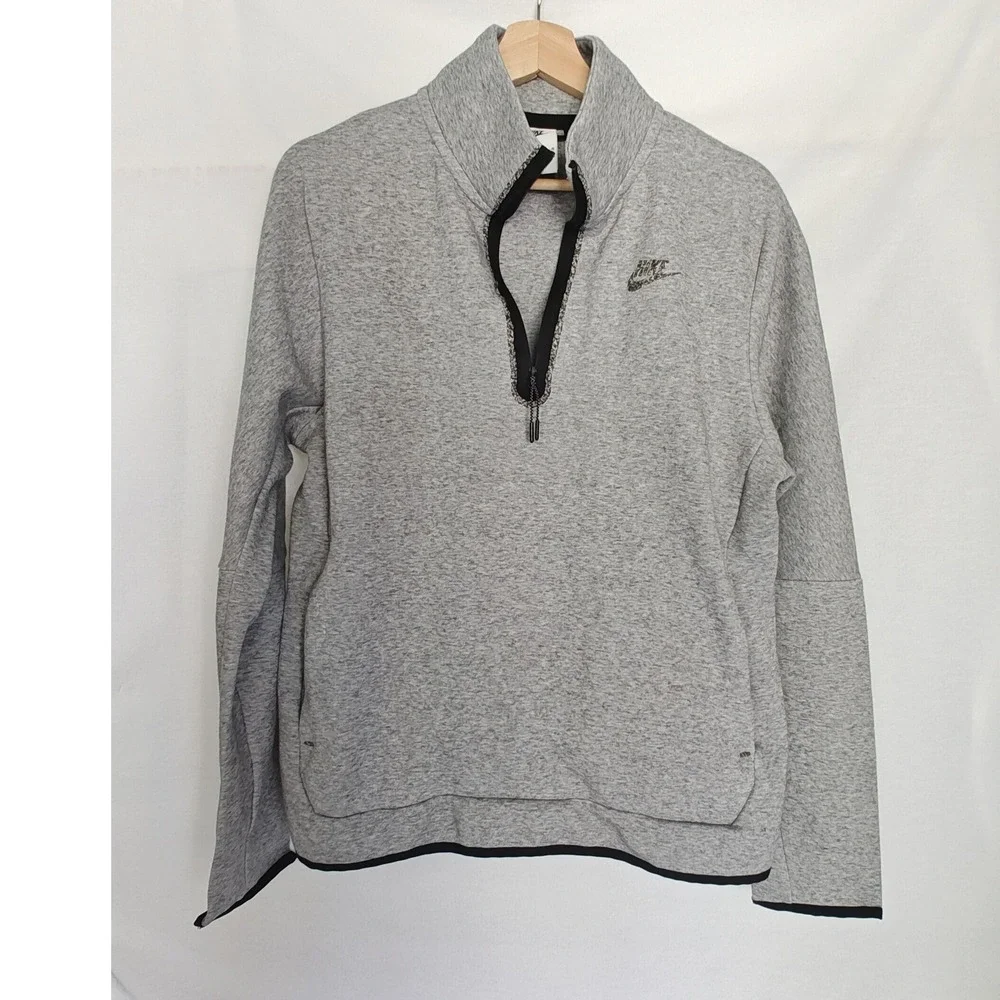 NIKE SPORTSWEAR‎ TECH FLEECE 1/2-ZIP TOP Heather GRAY DQ4314 063 Pullover Medium